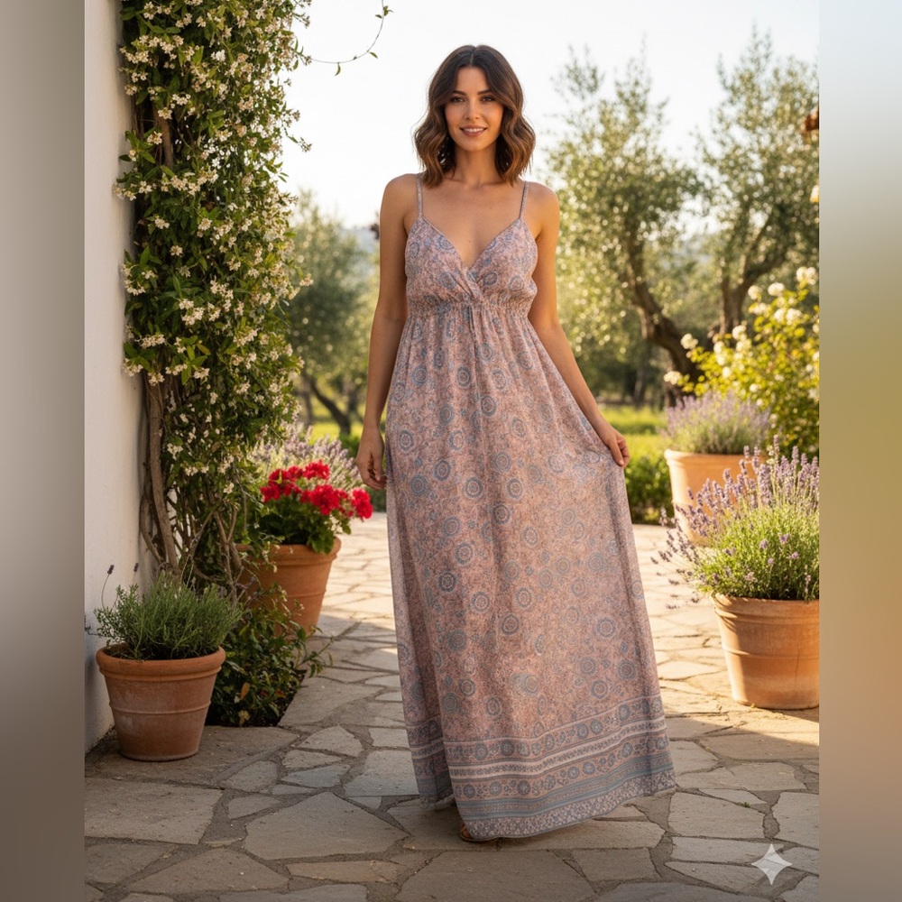 Elegant Floral Maxi Dress NWT